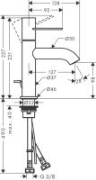 Смеситель Hansgrohe AXOR Uno для раковины 38023000 схема 1