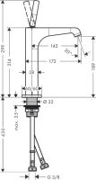 Смеситель Hansgrohe AXOR Citterio E для раковины 36103000 схема 1