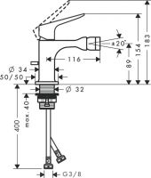 Смеситель Hansgrohe AXOR Citterio M для биде 34210000 схема 1