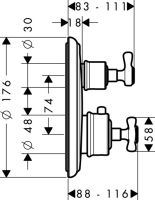 Смеситель Hansgrohe AXOR Montreux для ванны/душа 16820820 схема 1