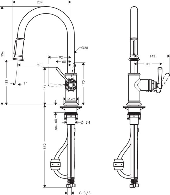 Смеситель Hansgrohe AXOR Montreux для кухни 16581800 ФОТО