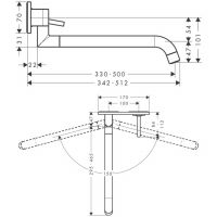 Смеситель Hansgrohe AXOR Uno для кухни 38815800 схема 3