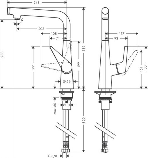 Смеситель Hansgrohe Talis Select S для кухни 72820000 ФОТО