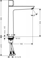 Смеситель Hansgrohe Talis Select E для раковины 71753000 схема 1