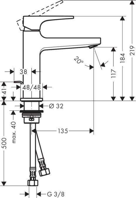 Смеситель Hansgrohe Metropol для раковины 74506000 схема 1