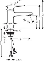 Смеситель Hansgrohe Metropol для раковины 74500000 схема 1