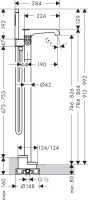 Смеситель Hansgrohe AXOR Citterio E для ванны с душем 36416000 схема 1