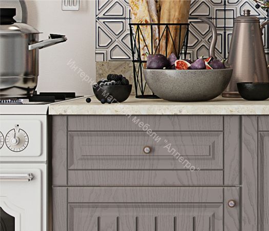 Кухонный гарнитур "Хозяюшка" 2 м (Белый/Трюфель)