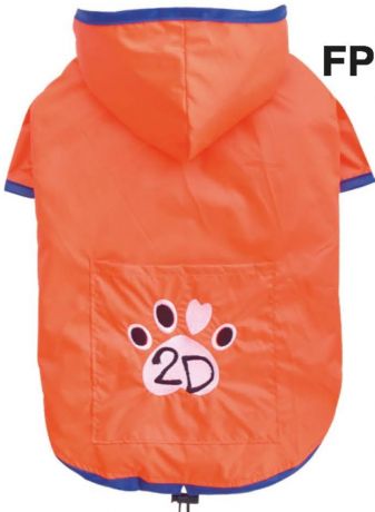 Дождевик  на 2 лапы, с капюшоном, без подкладки , " 2D" оранжевый(L)