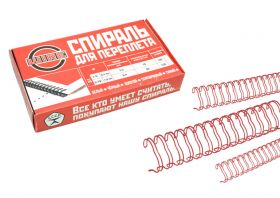 Спираль для переплёта в нарезке 1/4, d6,4 мм, шаг 3:1, КРАСНЫЙ