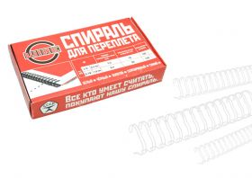 Спираль для переплёта в нарезке 7/16, d11 мм, шаг 3:1, БЕЛЫЙ