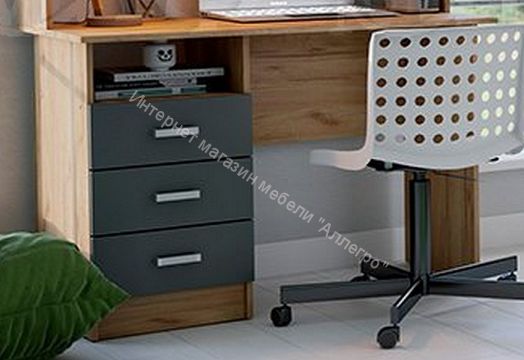 Стол письменный Мартина ЛДСП Графит, Дуб Крафт