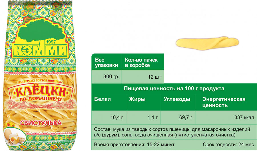 КЭММИ Клецки яичные СВИСТУЛЬКА 300 г