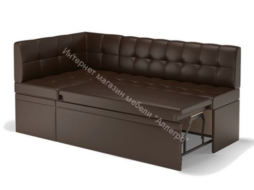 Кухонный диван угловой Остин со спальным местом, Левый Эко кожа Reex Brown