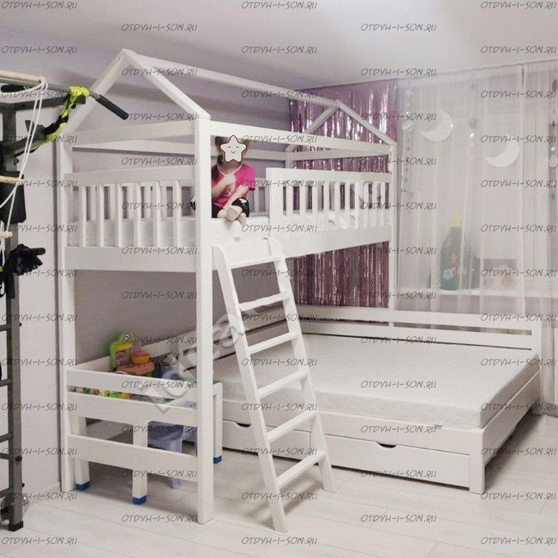 Кровать двухъярусная Домик Standard Trio