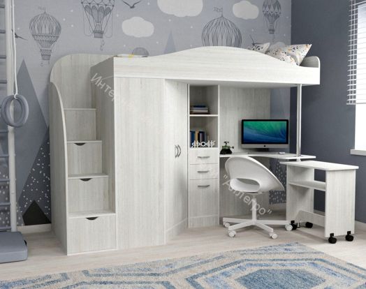 Кровать-чердак Юниор-4 80*190, винтерберг/винтерберг