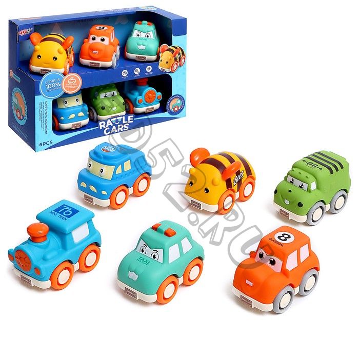 Набор машинок Rattle cars, 6 шт