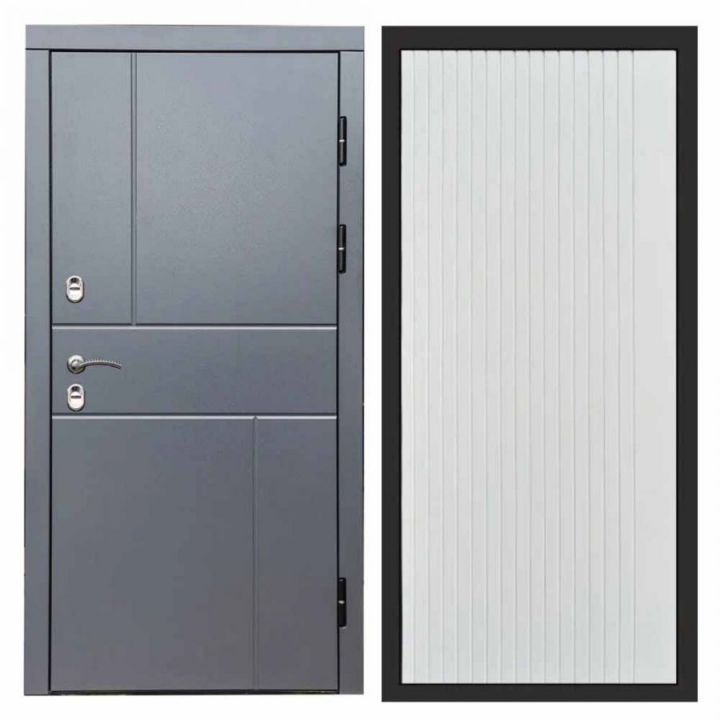 Входная дверь Termo-door Вертикаль Grey FLAT Белый Софт