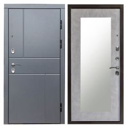 Входная дверь Termo-door Вертикаль Grey Зеркало Триумф Бетон светлый