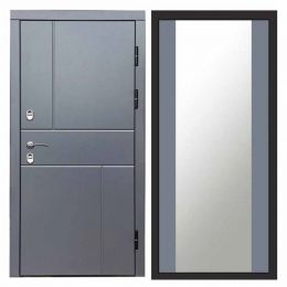 Входная дверь с терморазрывом Termo-door (Термодор) Вертикаль Грей Зеркало Грей Софт Металлическая