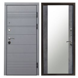 Входная дверь Termo-door Grey line Зеркало Бетон темный
