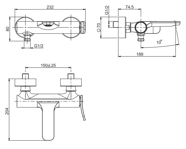 Fima carlo frattini смеситель для ванны Flo F3804/1 схема 2