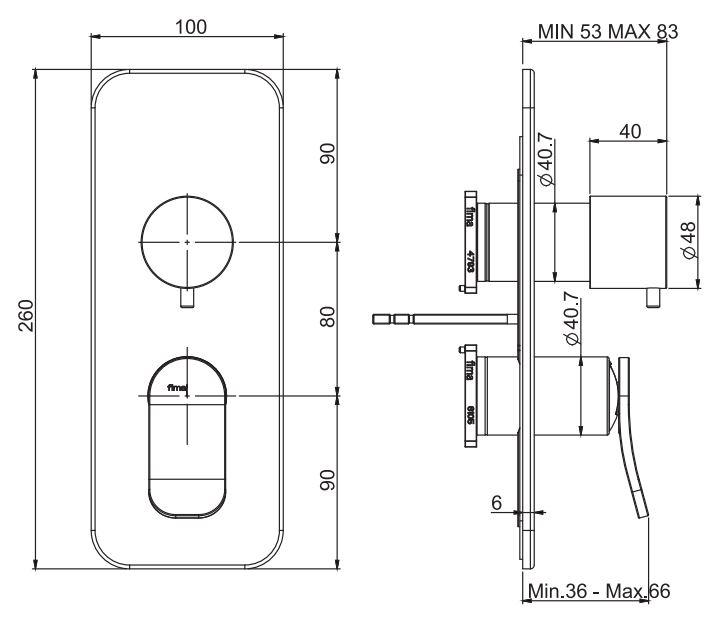 Fima carlo frattini смеситель для душа Flo F3809X6 схема 2