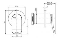 Fima carlo frattini смеситель для душа Flo F3803N1 схема 2