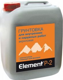 Грунтовка Акриловая Element P-2 4л Белая Alpa Влагостойкая