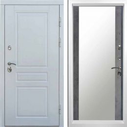 Входная дверь T.DOOR Орегон WHITE Зеркало Бетон темный