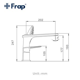 Vanna bortu üçün duş kran dəsti Frap F1149 ağ/xrom - cizgi