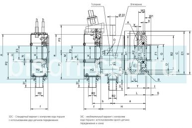 Гидравлический цилиндр 1305-225-95-SDC со сквозным отверстием