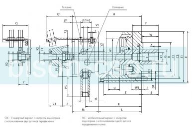 Гидравлический цилиндр 1304-100-SDC без сквозного отверстия