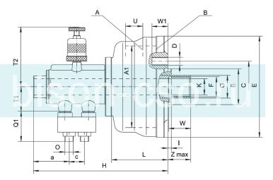 Пневмоцилиндр однопоршневой 1205-200 со сквозным отверстием Bison-Bial
