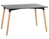 Стол обеденный DOBRIN SERRA WIDE (ножки светлый бук, столешница чёрная)