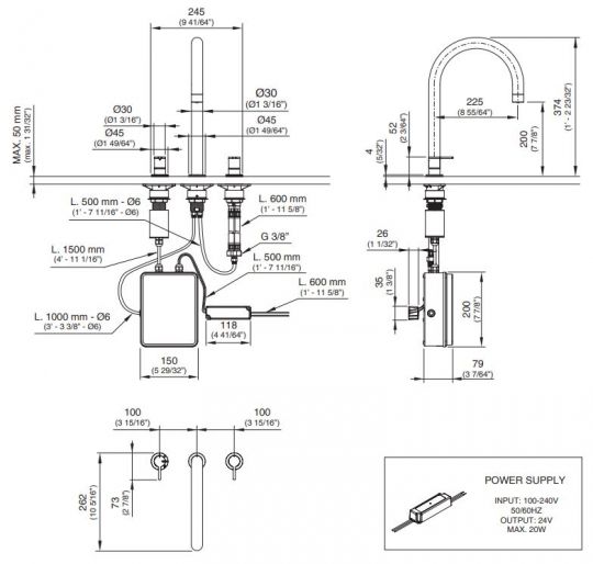 Кран для кухонной мойки Cea Design ETW 18 схема 2