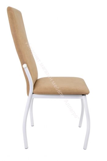 Кухонный стул "B-610" Велюр катания карамель/Металл белый