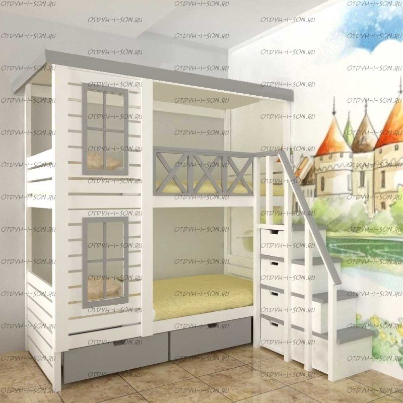 Кровать двухъярусная Домик Santana №4