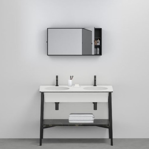 Изображение Двойная раковина на консоли Cielo Catino Doppio c полкой 110х58