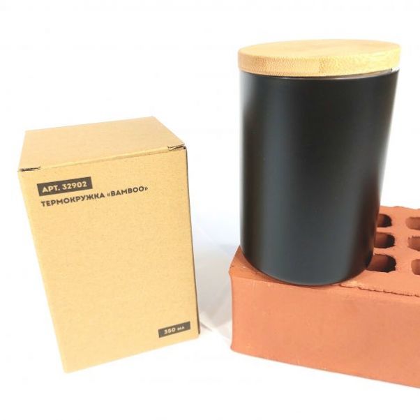 Термокружка Bamboo черная