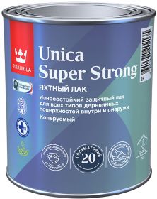 Лак Яхтный Универсальный Tikkurila Unica Super Strong EP 9л Износостойкий, Алкидно-Уретановый,Высокоглянцевый / Тиккурила Уника Супер Стронг