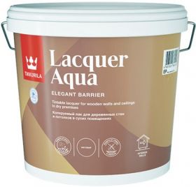 Защитный Лак Tikkurila Euro Lacquer Aqua 9л Акриловый, Интерьерный Матовый, Полуглянцевый для Внутренних Работ / Тиккурила Лакер Аква