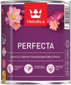 Краска для Стен и Потолков Tikkurila Perfecta 0.9л Износостойкая, Глубокоматовая / Тиккурила Перфекта