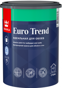 Краска для Обоев и Стен Tikkurila Euro Trend 9л Интерьерная / Тиккурила Евро Тренд