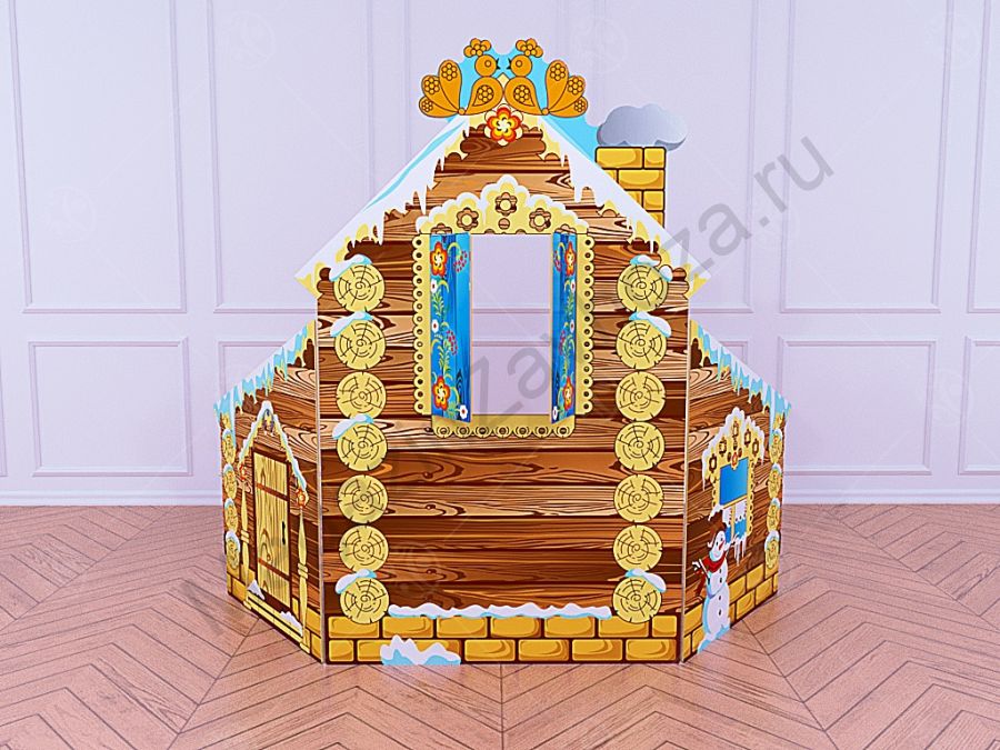 Театральная декорация "Русский дом со ставнями" (зима-лето)