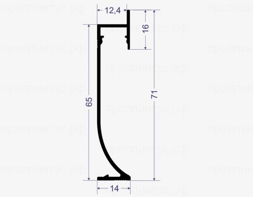 Теневой радиусный плинтус SC 7547 чёрный