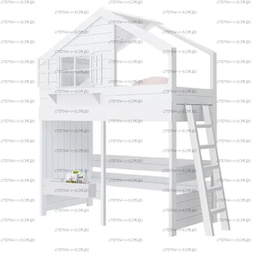 Кровать-чердак Домик Roof №8А