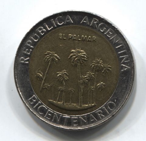 1 песо 2010 Аргентина - парк Эль-Палмар -200 лет Аргентине