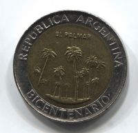 1 песо 2010 Аргентина - парк Эль-Палмар -200 лет Аргентине