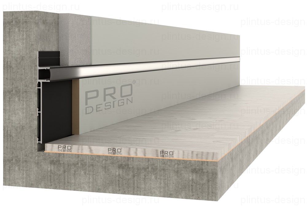 Скрытый плинтус Pro Design Combo 603 Чёрный
